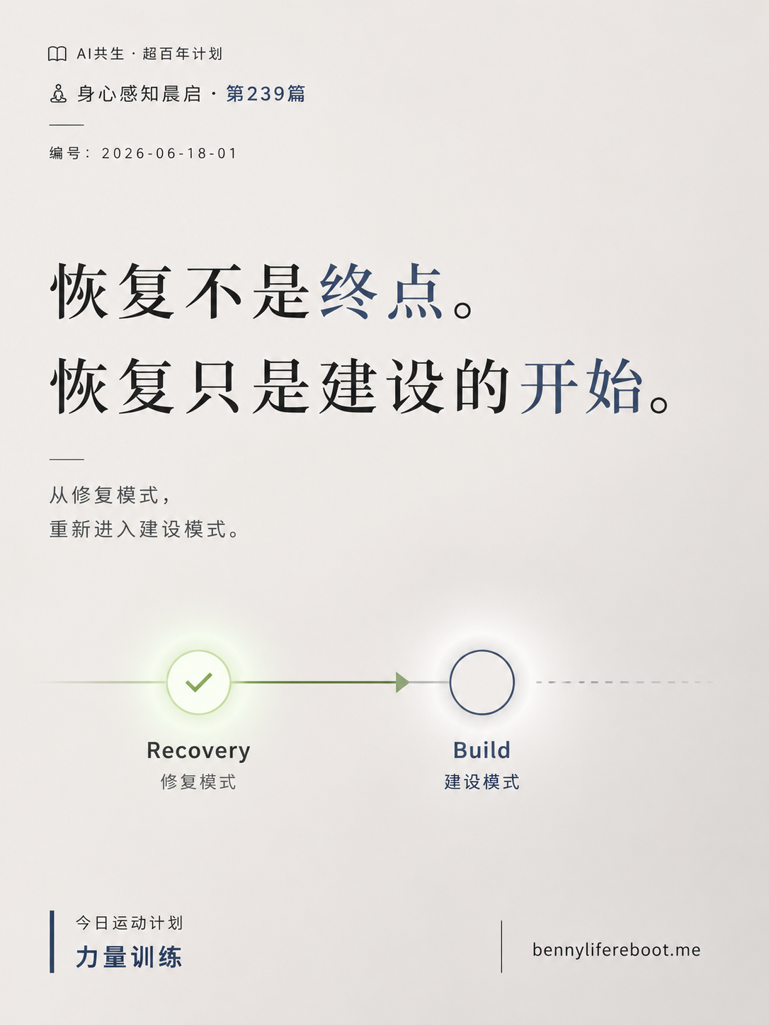 恢复不是终点, 恢复只是建设的开始 · 从修复模式重新进入建设模式 · 信息图